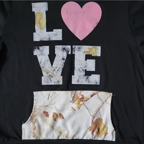 Realtree by Just Ginger Black Hooded Lightweight Women's Sweatshirt - Picture 7 of 10